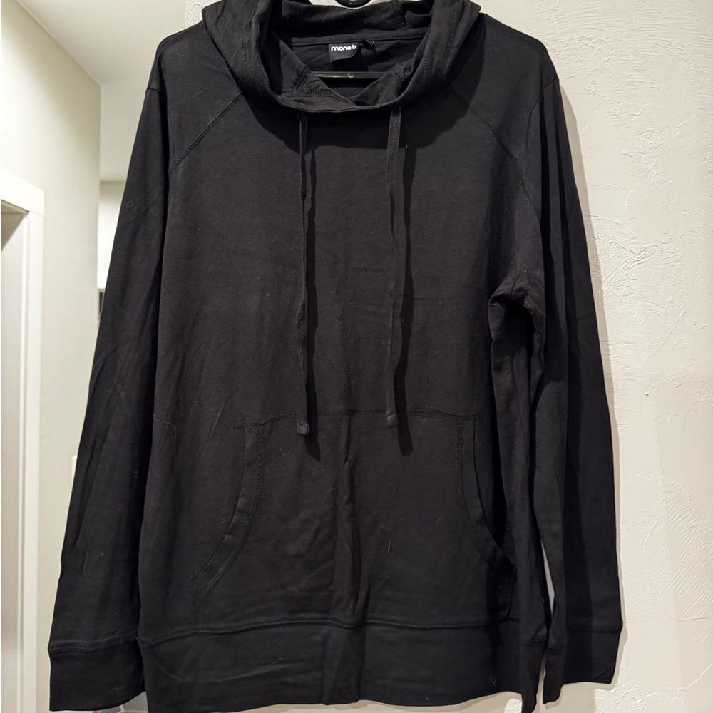 Black Workout Hoodie with Open Back